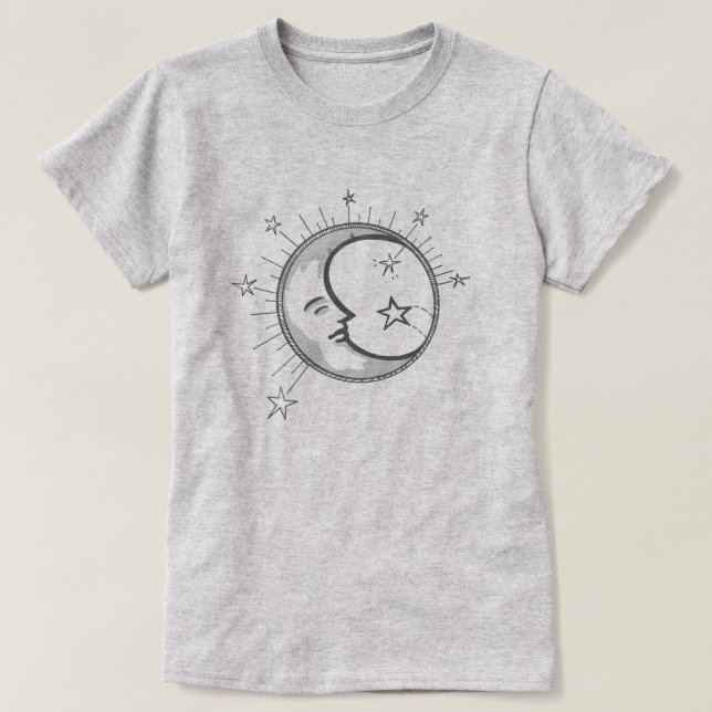 Camiseta Minimalista de la Luna / (Diseño del anverso)