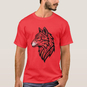 Camiseta minimalista de lobo