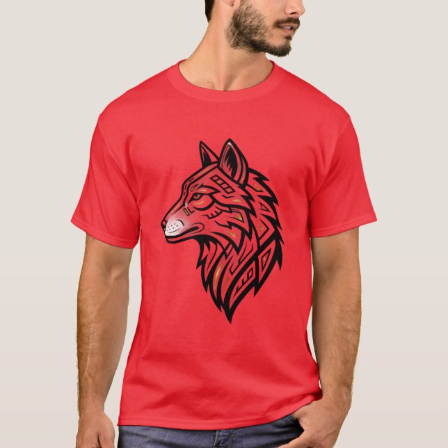 Camiseta minimalista de lobo (Anverso)