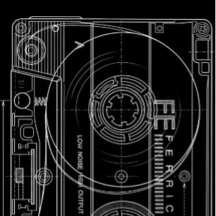 Camiseta Minimalista de Plano de Casete Audio Vi