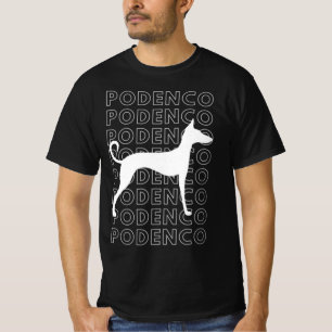 Camiseta Minimalista de silueta blanca y gris de Podenco