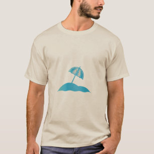 Camiseta Minimalista de Sombrilla de Playa Verano