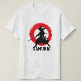 Camiseta Minimalista del Guerrero Samurái con Círc