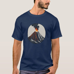 Camiseta Minimalista Erupción del Círculo Volcánico Diseño