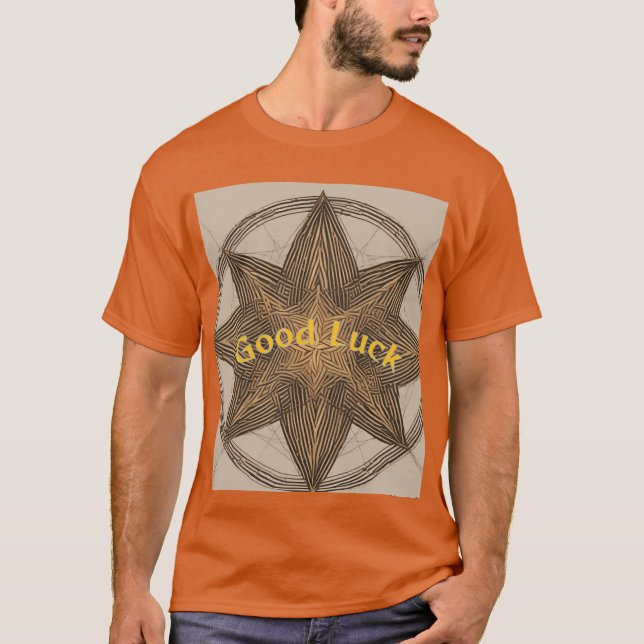Camiseta Minimalista Estrella Lucky Lines Buena Suerte (Anverso)