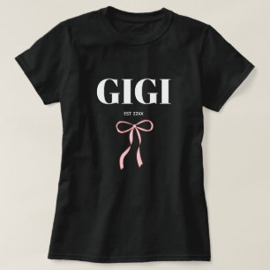 Camiseta Minimalista GIGI Est lazo rosa bonito 