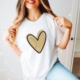 Camiseta Minimalista Love Watercolor Heart Trendy