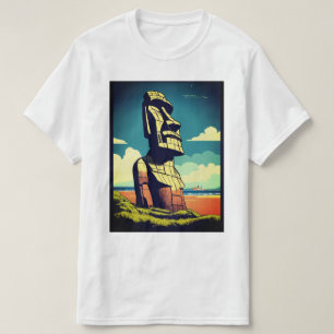Camiseta Minimalista Moai Tee - Elegante Rapa Nui T-Shirt D