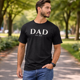 Camiseta Minimalista Moderno Negro Padre Establecido