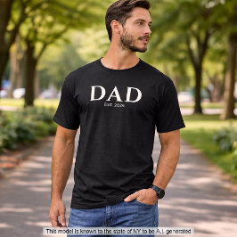 Camiseta Minimalista Moderno Negro Padre Establecido