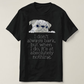 Camiseta minimalista negra de Pug: ladrido