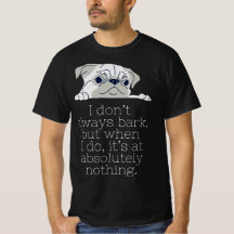 Camiseta minimalista negra de Pug: ladrido