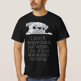 Camiseta minimalista negra de Pug: ladrido