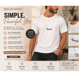 Camiseta minimalista Numb para hombres | Aesthe em