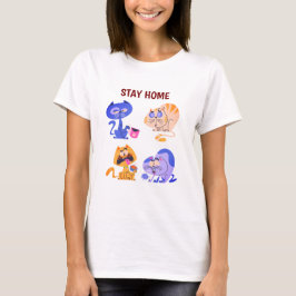 Camiseta Minimalista para Amante de Gatos Acogedor