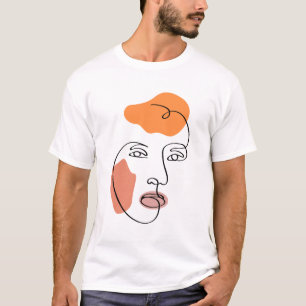 Camiseta Minimalista Resumen arte de la línea de retrato fa
