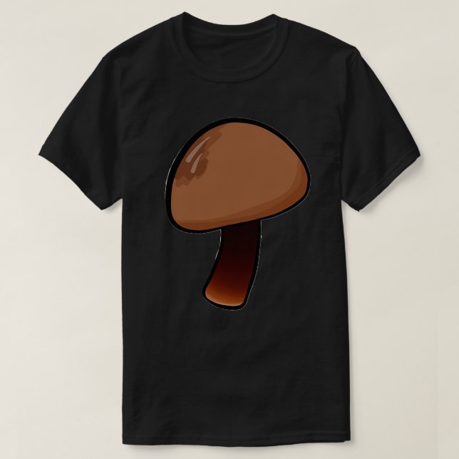 Camiseta Minimalista Sencilla Comida De Hongos Marrones En  (Diseño del anverso)