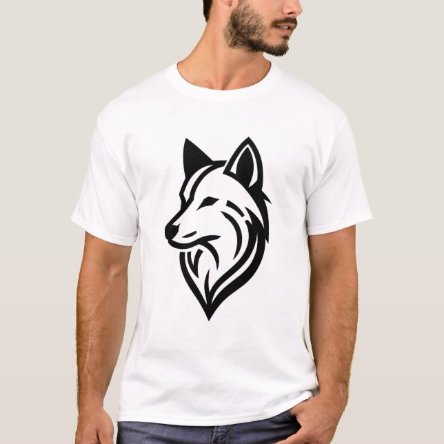 Camiseta Minimalista Wolf Face Silhouette (Anverso)