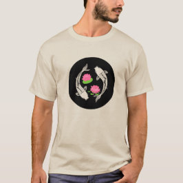 Camiseta Minimalistic Koi Fish Swirl With Water Lillies 
