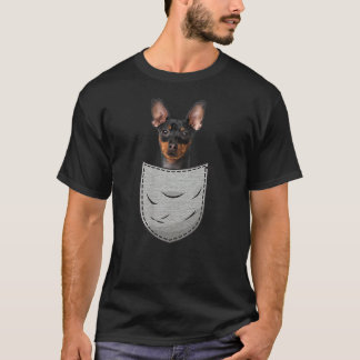 Camiseta Minimiza Pinscher Chest Pocket Minpin Min Pin Dog