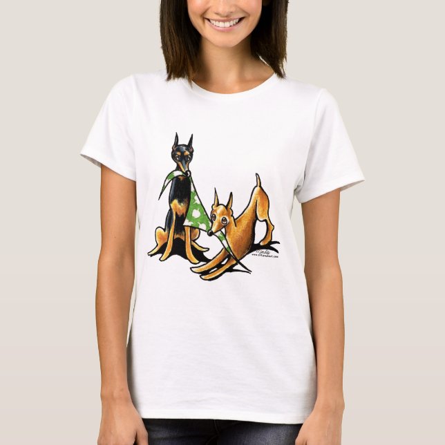 Camiseta Minimizar Pinscher en manzanas (Anverso)