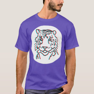 Camiseta Mínimo de animales Tigre Face Glitch
