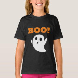 Camiseta Mínimo Fantasma moderado y lindo con palabras BOO!