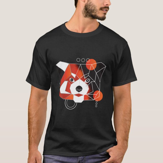 Camiseta Mínimo Panda Rojo Polígono (Anverso)