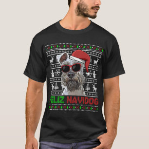 Camiseta Mínimo Schnauzer Dog Feliz Navidog Funny Christ