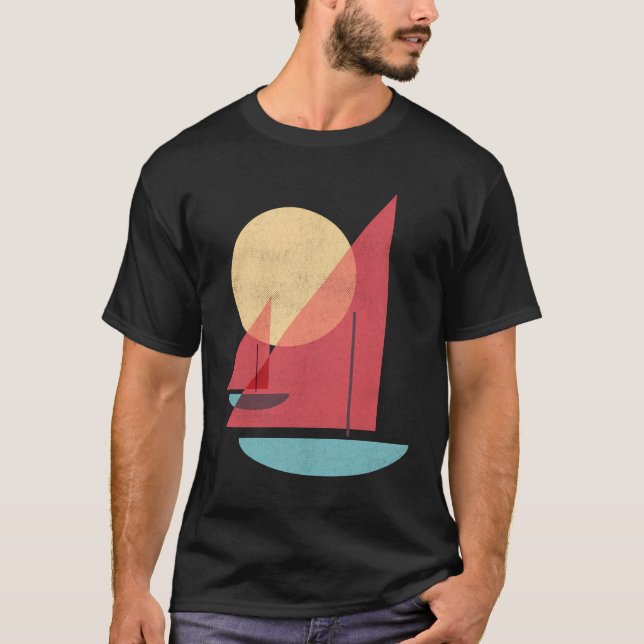 Camiseta Mínimo Vintage Sailing Sunset Sunrise (Anverso)