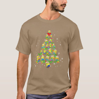 Camiseta Minions Christmas Trees And Light Color Xmas Gift 