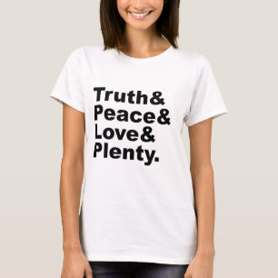 Camiseta Ministerios de Verdad & Paz & Amor & Abundancia