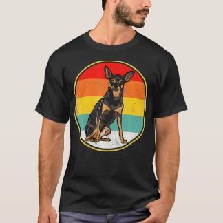 Camiseta Ministra del atardecer retro vintage Perro Pinsche