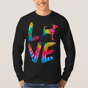 Camiseta Ministra Pinscher Tie Dye Love Dog Mom