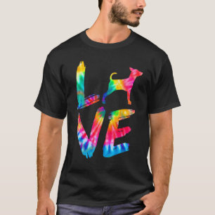 Camiseta Ministra Pinscher Tie Dye Love Dog Mom