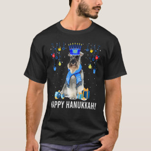 Camiseta Ministra Schnauzer Menorah Gorras Navidades Hanukk