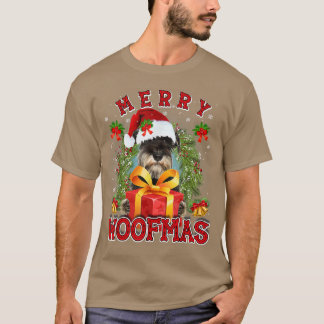 Camiseta Ministra Schnauzer Merry Xmas Woofmas Xmas Luces d