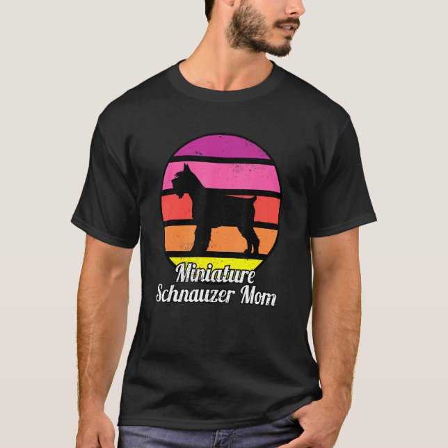 Camiseta Ministra Schnauzer Mom I Retro Mini Schnauzer (Anverso)