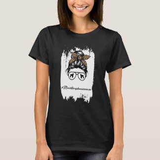 Camiseta Ministra Schnauzer Mom Messy Bun Leopard