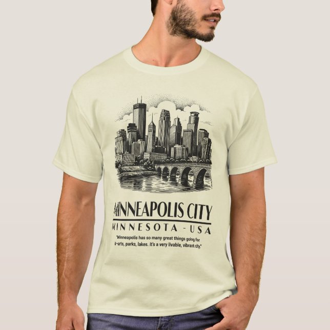 Camiseta Minneapolis Ciudad Minnesota EE. UU. (Anverso)
