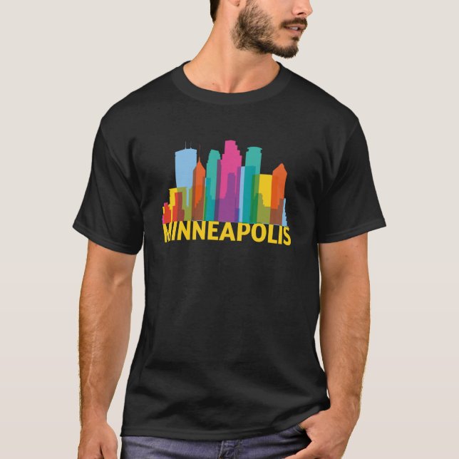 Camiseta Minneapolis Minnesota Estados Unidos Skyline Silho (Anverso)