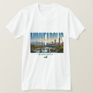 Camiseta Minneapolis Minnesota horizonte Ciudad Nombre Viaj