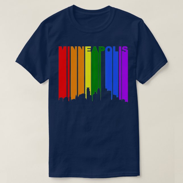 Camiseta Minneapolis Minnesota Orgullo Gay LGBTQ Arcoiris S (Diseño del anverso)