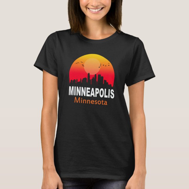 Camiseta Minneapolis Minnesota Vintage Sunset Retro City St (Anverso)