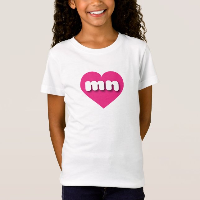 Camiseta Minnesota corazón rosado caliente - Amo a los homb (Anverso)
