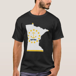 Camiseta MINNESOTA ESTADO MAPA RHODE ISLA RI Bandera Ríos H