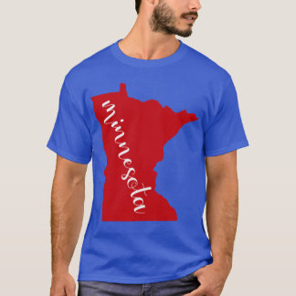 Camiseta Minnesota Estado MN Rojo Sobredimensionado