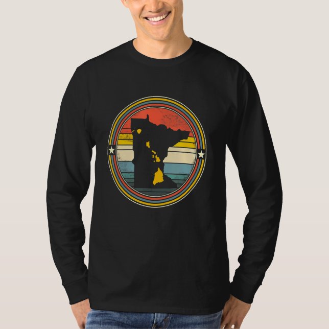 Camiseta Minnesota Hawaii Raíces Originales Mapa Estatal Re (Anverso)