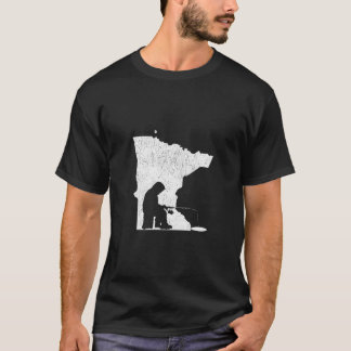 Camiseta Minnesota Ice Fishing State Map