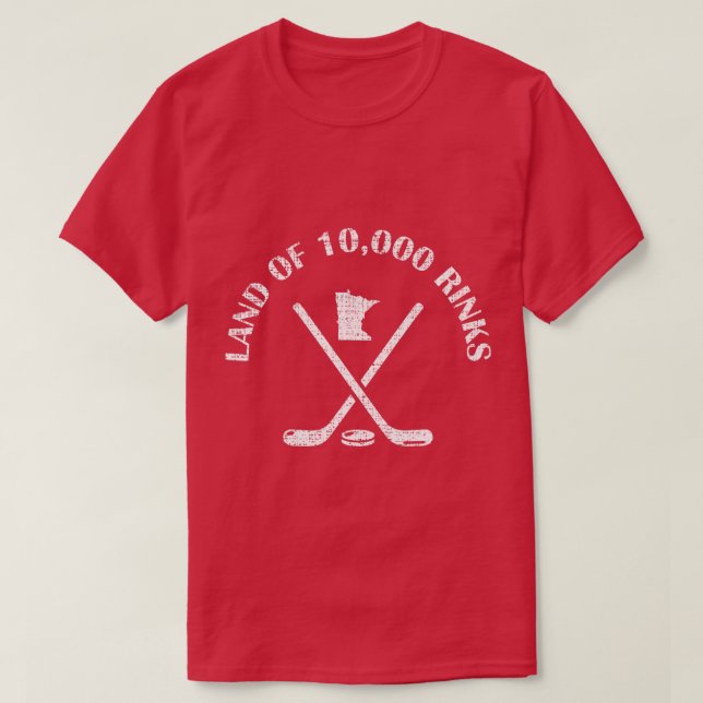 Camiseta Minnesota Land Of 10000 Rinks Hockey Sobre Hielo E (Diseño del anverso)